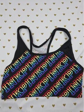 Victorias Secret Rainbow Sports Bra Active Tank Tops Exercise Support Ultimate S